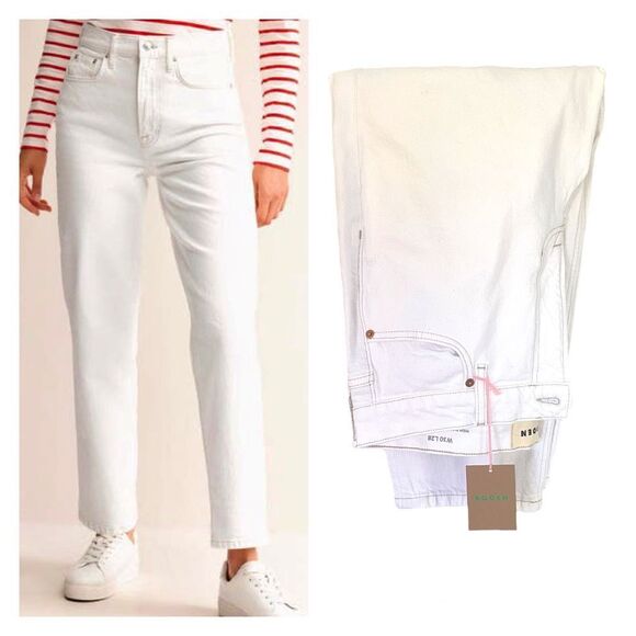 Boden High Rise White Denim